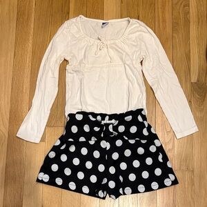 Polka Dot Zara Shorts (Size 6) and Old Navy Top (Size 6/7)